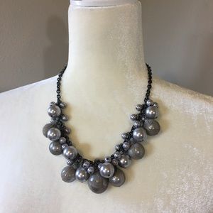 Lace & pearl bauble necklace